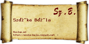 Szőke Béla névjegykártya