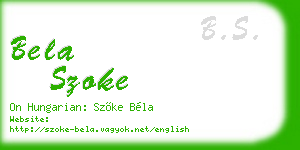 bela szoke business card