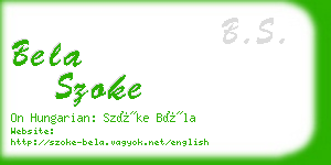 bela szoke business card